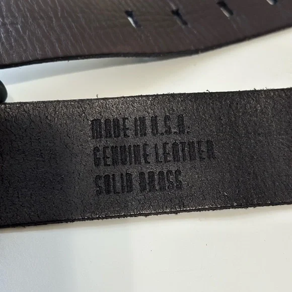 artemas quibble for Elu Black Leather Belt Solid Brass  display picture 2